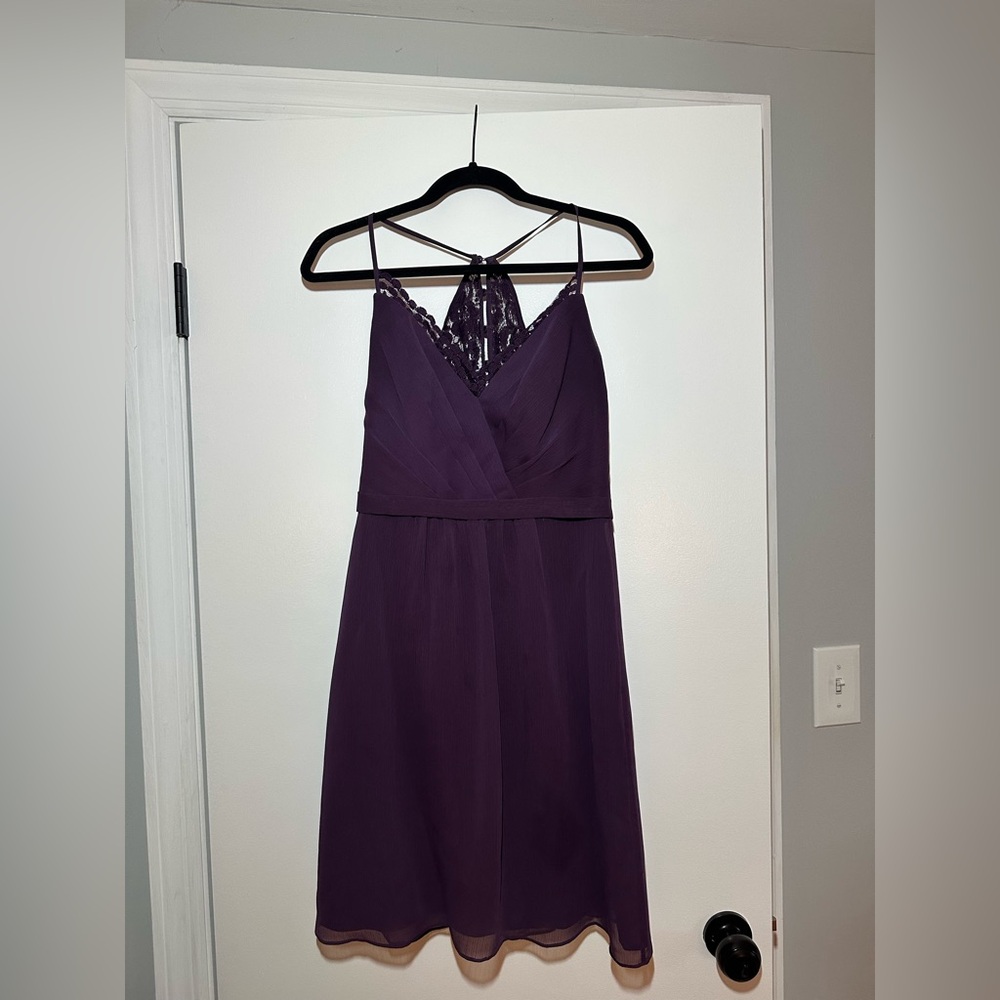 David's Bridal Purple Backless Dress